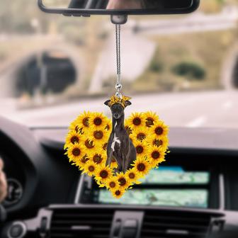 Greyhound-Sunflower Heart gift Car Ornament - Thegiftio UK