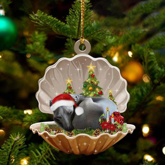 Greyhound3-Sleeping Pearl in Christmas Two Sided Ornament - Thegiftio UK