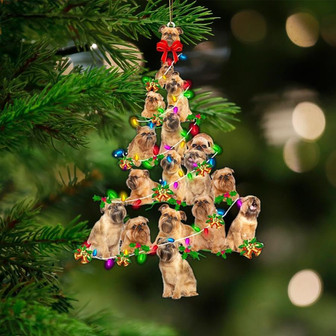 Griffon Bruxellois-Christmas Tree Lights-Two Sided Ornament - Thegiftio UK