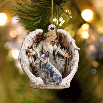 Heeler-Angel Hug Winter Love Two Sided Ornament - Thegiftio UK