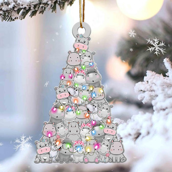 Hippo lovely tree gift for hippo lover ornament - Thegiftio UK