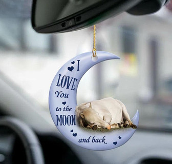 Horse moon back horse lover two sided ornament - Thegiftio