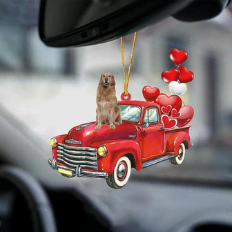 Hovawart-Red Sports car-Two Sided Ornament - Thegiftio UK
