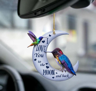 Hummingbird moon back hummingbird lover bird lovers two sided ornament - Thegiftio