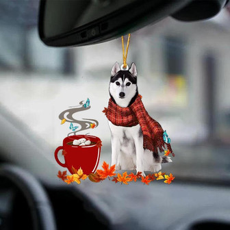 Husky 1-Fall Chocolate-Two Sided Ornament - Thegiftio UK