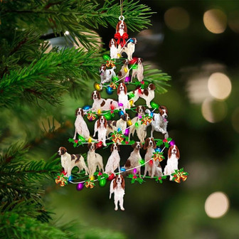 Irish Red White Setter-Christmas Tree Lights-Two Sided Ornament - Thegiftio UK