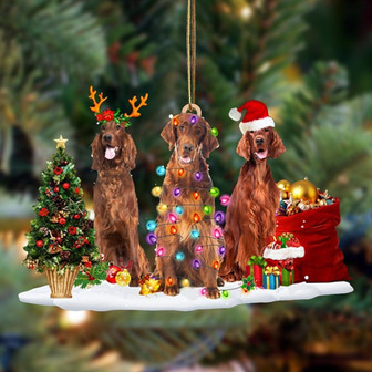 Irish Setter-Christmas Dog Friends Hanging Ornament - Thegiftio UK