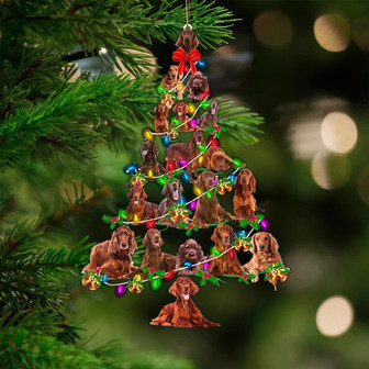 Irish Setter-Christmas Tree Lights-Two Sided Ornament - Thegiftio UK