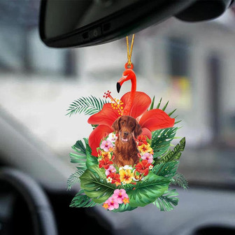 Irish Setter-Dog And Flamingo-Two Sided Ornament - Thegiftio