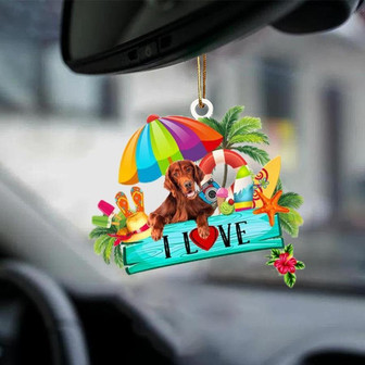 Irish Setter-I Love Summer-Two Sided Ornament - Thegiftio
