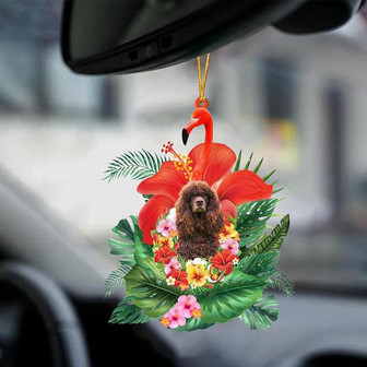 Irish Water Spaniel-Dog And Flamingo-Two Sided Ornament - Thegiftio