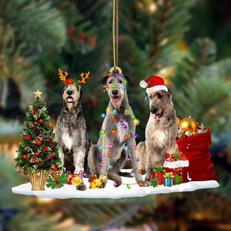 Irish Wolfhound-Christmas Dog Friends Hanging Ornament - Thegiftio UK