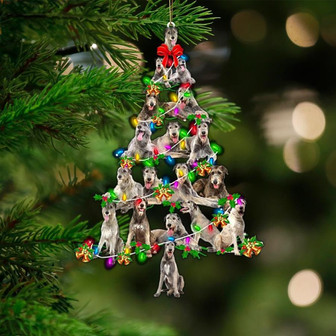Irish Wolfhound-Christmas Tree Lights-Two Sided Ornament - Thegiftio UK