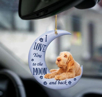 Italian Spinone moon back gift for Italian Spinone lover two sided ornament cus2 - Thegiftio UK
