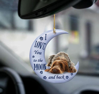 Italian Spinone moon back gift for Italian Spinone lover two sided ornament cus1 - Thegiftio UK