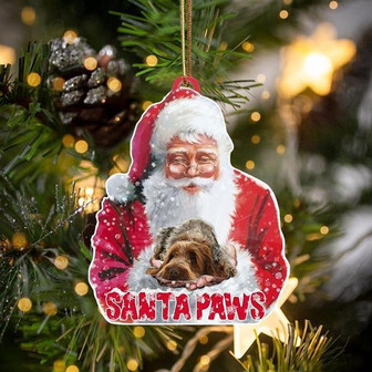 Italian Spinone1-Santa Paws-Two Sided Ornament - Thegiftio UK