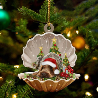 Italian Spinone3-Sleeping Pearl in Christmas Two Sided Ornament - Thegiftio UK