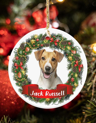 Jack Russell-Noel Circle-Two Sided Ornament - Thegiftio UK