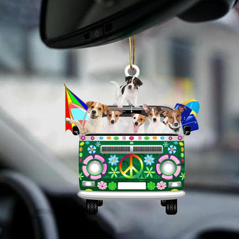 Jack Russell Terrier-Green Hippie Van-Two Sided Ornament - Thegiftio UK