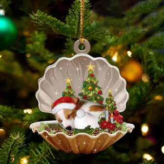 Jack Russell Terrier2-Sleeping Pearl in Christmas Two Sided Ornament - Thegiftio UK