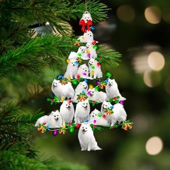 Japanese Spitz-Christmas Tree Lights-Two Sided Ornament - Thegiftio