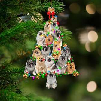Keeshond-Christmas Tree Lights-Two Sided Ornament - Thegiftio UK