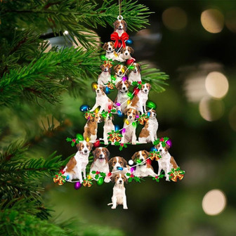 Kooikerhondje-Christmas Tree Lights-Two Sided Ornament - Thegiftio UK