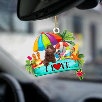 Labradoodle 02-I Love Summer-Two Sided Ornament - Thegiftio UK