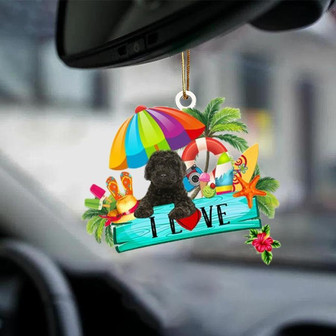 Labradoodle Black-I Love Summer-Two Sided Ornament - Thegiftio