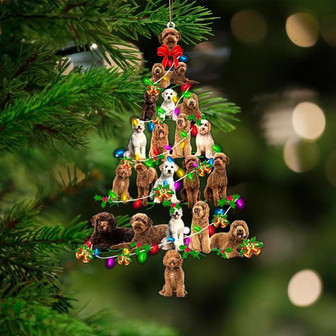 Labradoodle-Christmas Tree Lights-Two Sided Ornament - Thegiftio UK