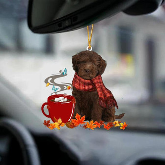 Labradoodle-Fall Chocolate-Two Sided Ornament - Thegiftio UK