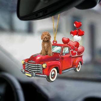 Labradoodle-Red Sports car-Two Sided Ornament - Thegiftio UK