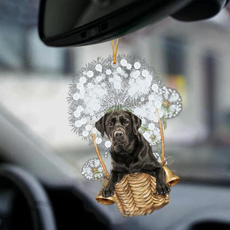 Labrador Black-Dandelion-Two Sided Ornament - Thegiftio UK