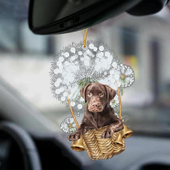 Labrador Chocolate-Dandelion-Two Sided Ornament - Thegiftio UK