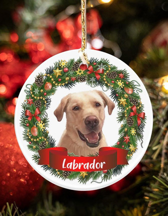Labrador-Noel Circle-Two Sided Ornament - Thegiftio UK