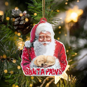 Labrador Retriever-Santa Paws-Two Sided Ornament - Thegiftio UK
