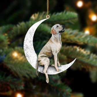 Labrador Retriever-Sit On The Moon-Two Sided Ornament - Thegiftio UK