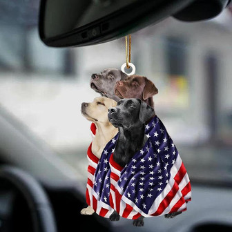 Labrador Retrievers American Patriot Flag Two Sided Ornament - Thegiftio