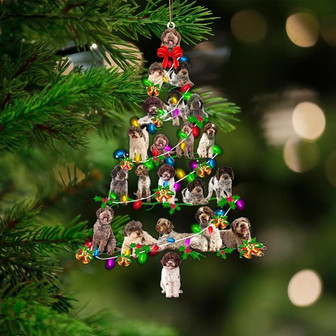 Lagotto Romagnolo-Christmas Tree Lights-Two Sided Ornament - Thegiftio
