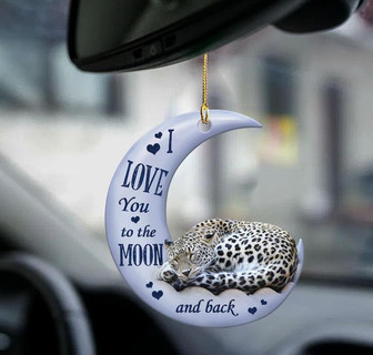 Leopard moon back leopard lover two sided ornament - Thegiftio UK