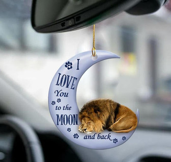 Lion moon back lion lover two sided ornament - Thegiftio UK