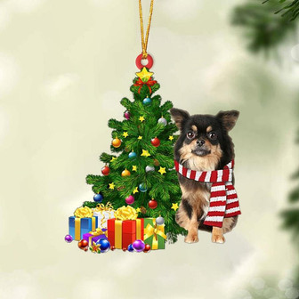 Long Haired Chihuahua-Christmas Star Hanging Ornament - Thegiftio UK