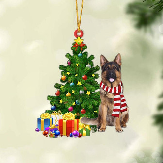 Long Haired German Shepherd-Christmas Star Hanging Ornament - Thegiftio UK