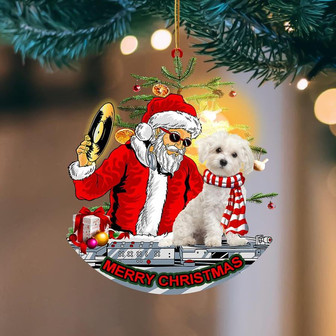 Maltese-Christmas Party-Two Sided Ornament - Thegiftio UK