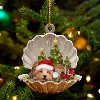 Maltipoo-Sleeping Pearl in Christmas Two Sided Ornament - Thegiftio UK
