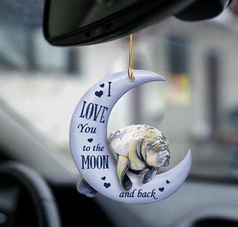 Manatees moon back manatees lover two sided ornament - Thegiftio UK