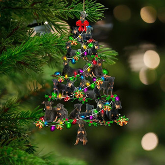 Manchester Terrier-Christmas Tree Lights-Two Sided Ornament - Thegiftio UK