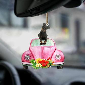 Manchester Terrier-Pink Hippie Car-Two Sided Ornament - Thegiftio UK