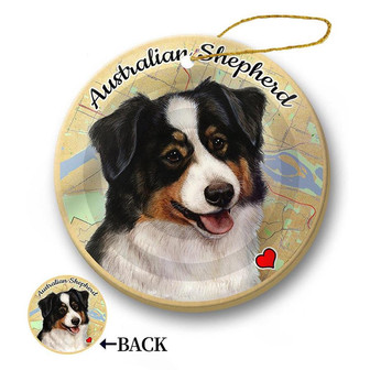 Map dog Ornament-Australian Shepherd Hanging Ornament - Thegiftio UK