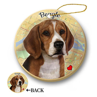 Map dog Ornament-Beagle Hanging Ornament - Thegiftio UK